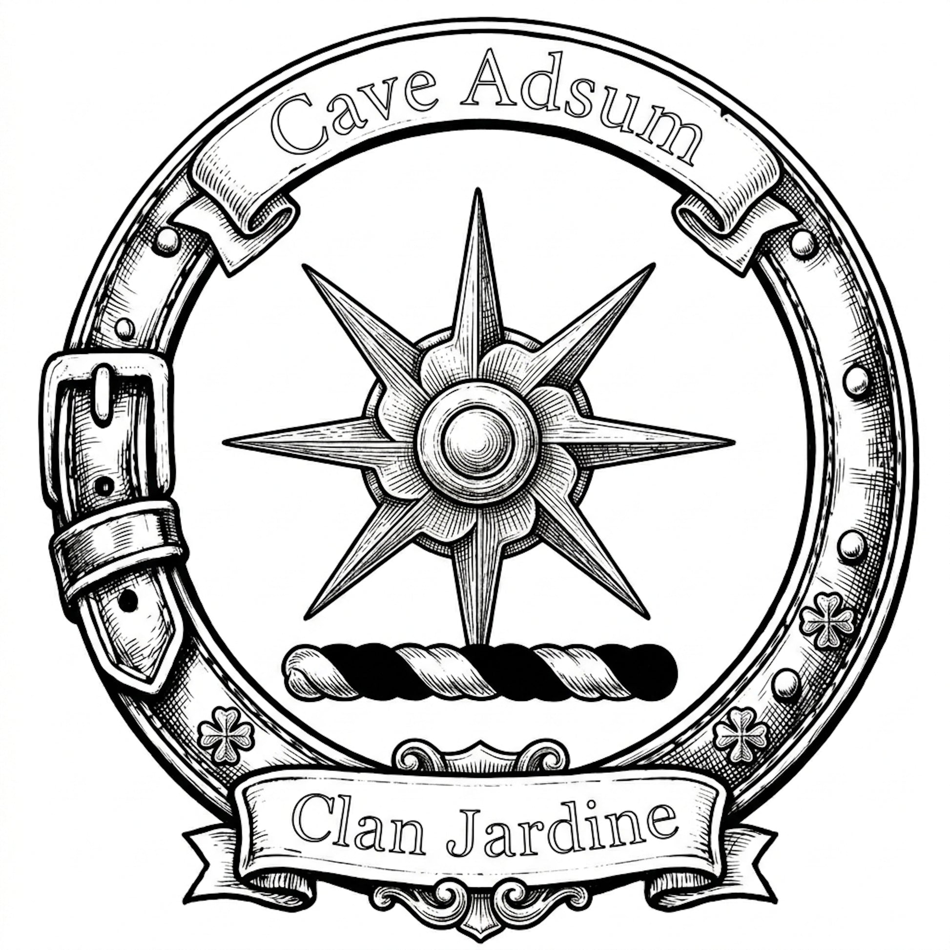 Clan Jardine Crest digital download: Includes Color PNG, B&W PNG, and SVG vector files