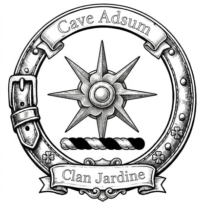 Clan Jardine Crest digital download: Includes Color PNG, B&W PNG, and SVG vector files
