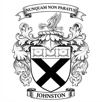 The Johnston Family Coat of Arms digital download: Includes Color PNG, B&W PNG, and SVG vector files