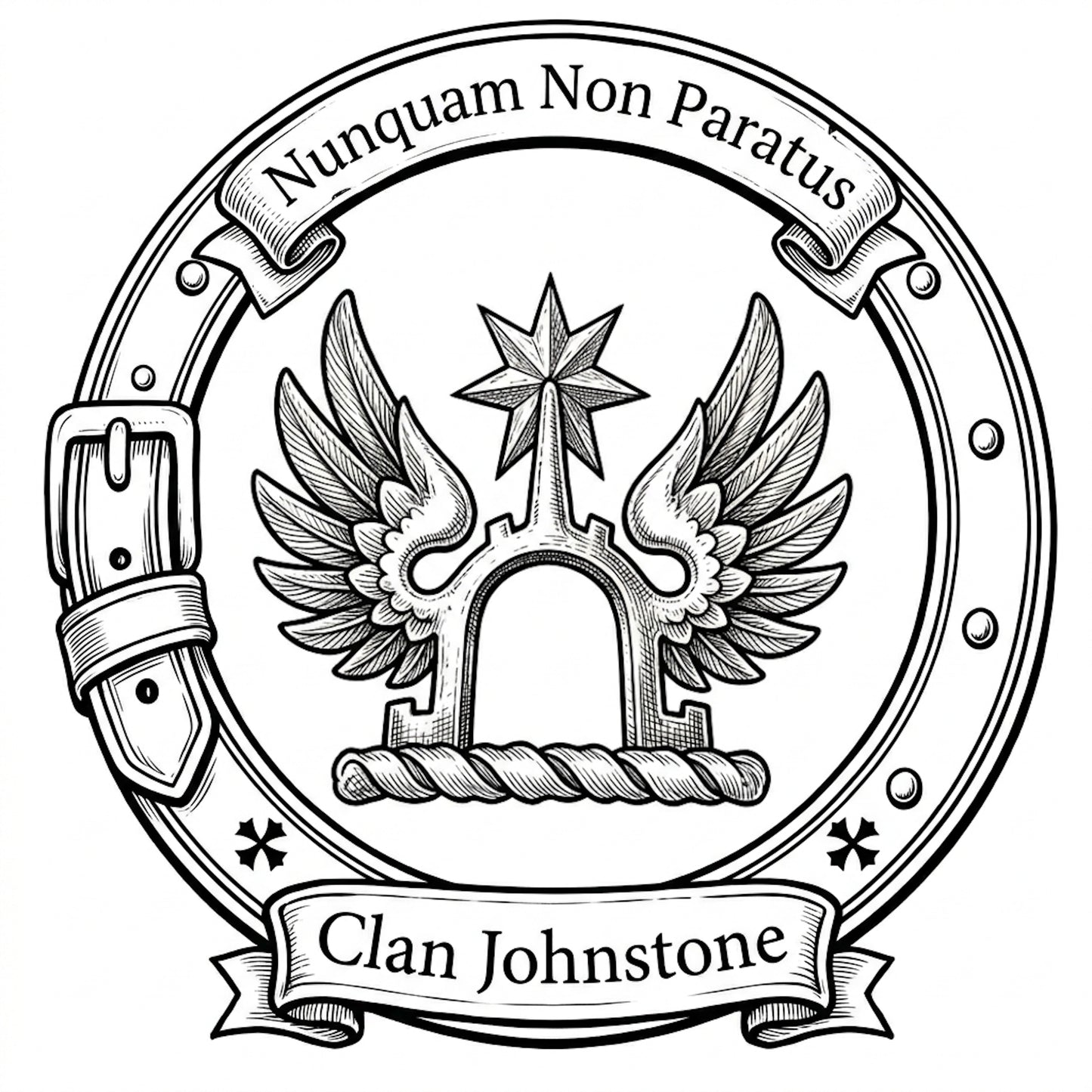 Clan Johnstone Crest digital download: Includes Color PNG, B&W PNG, and SVG vector files