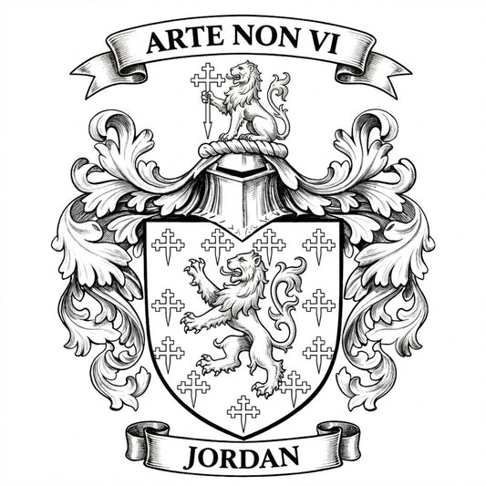The Jordan Family Coat of Arms digital download: Includes Color PNG, B&W PNG, and SVG vector files