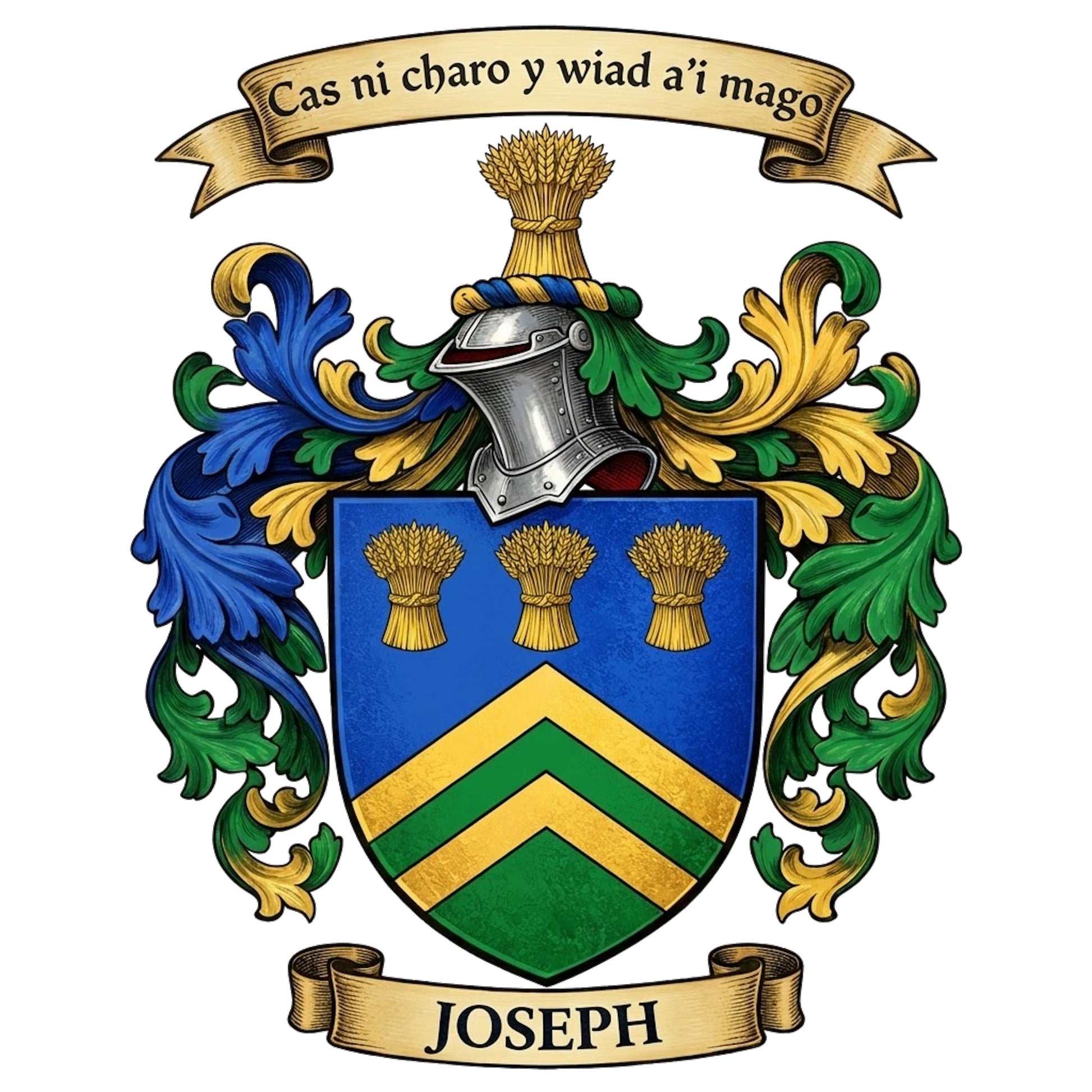 The Joseph Family Coat of Arms digital download: Includes Color PNG, B&W PNG, and SVG vector files