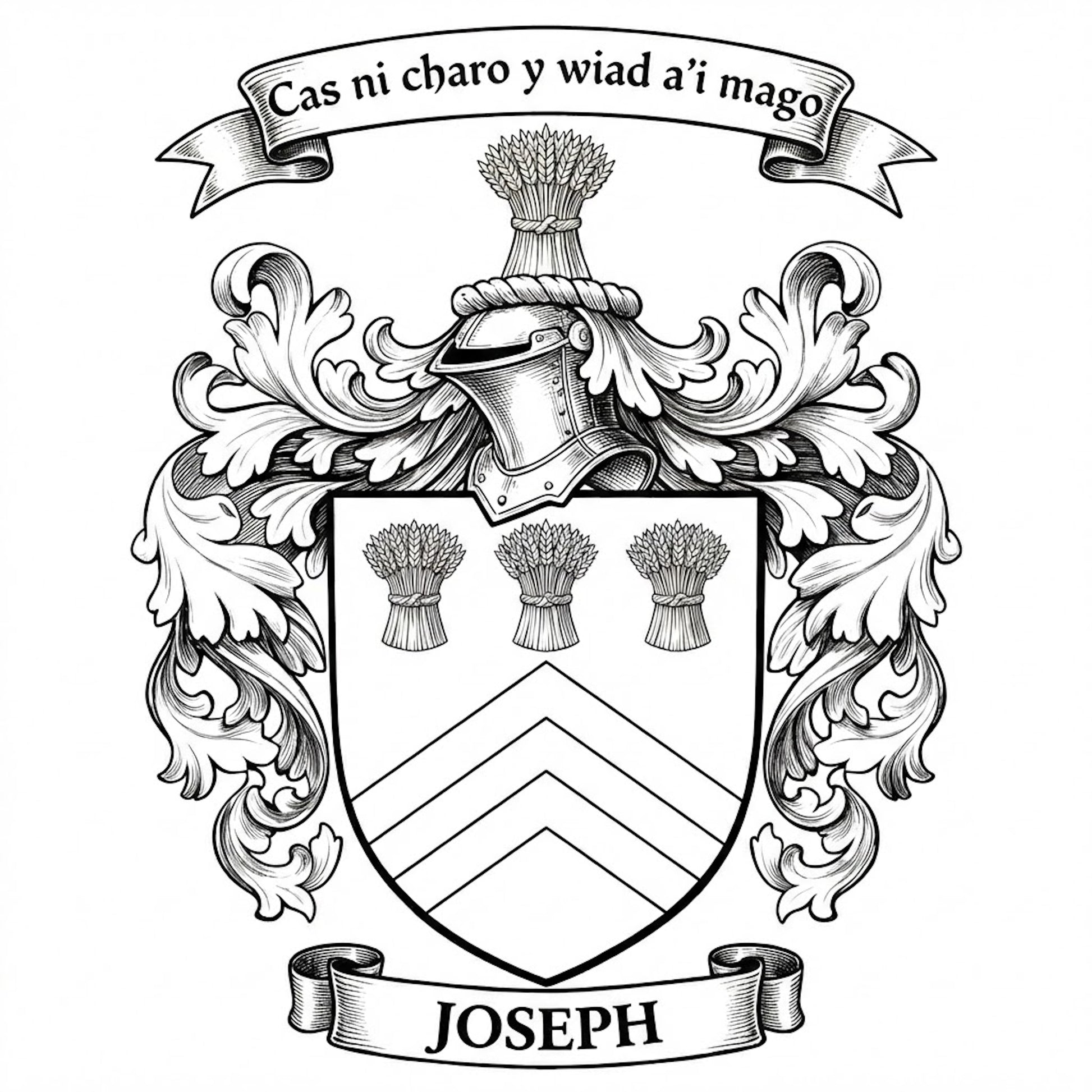 The Joseph Family Coat of Arms digital download: Includes Color PNG, B&W PNG, and SVG vector files