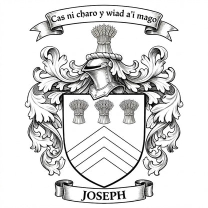 The Joseph Family Coat of Arms digital download: Includes Color PNG, B&W PNG, and SVG vector files
