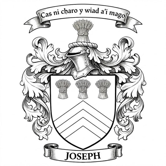The Joseph Family Coat of Arms digital download: Includes Color PNG, B&W PNG, and SVG vector files
