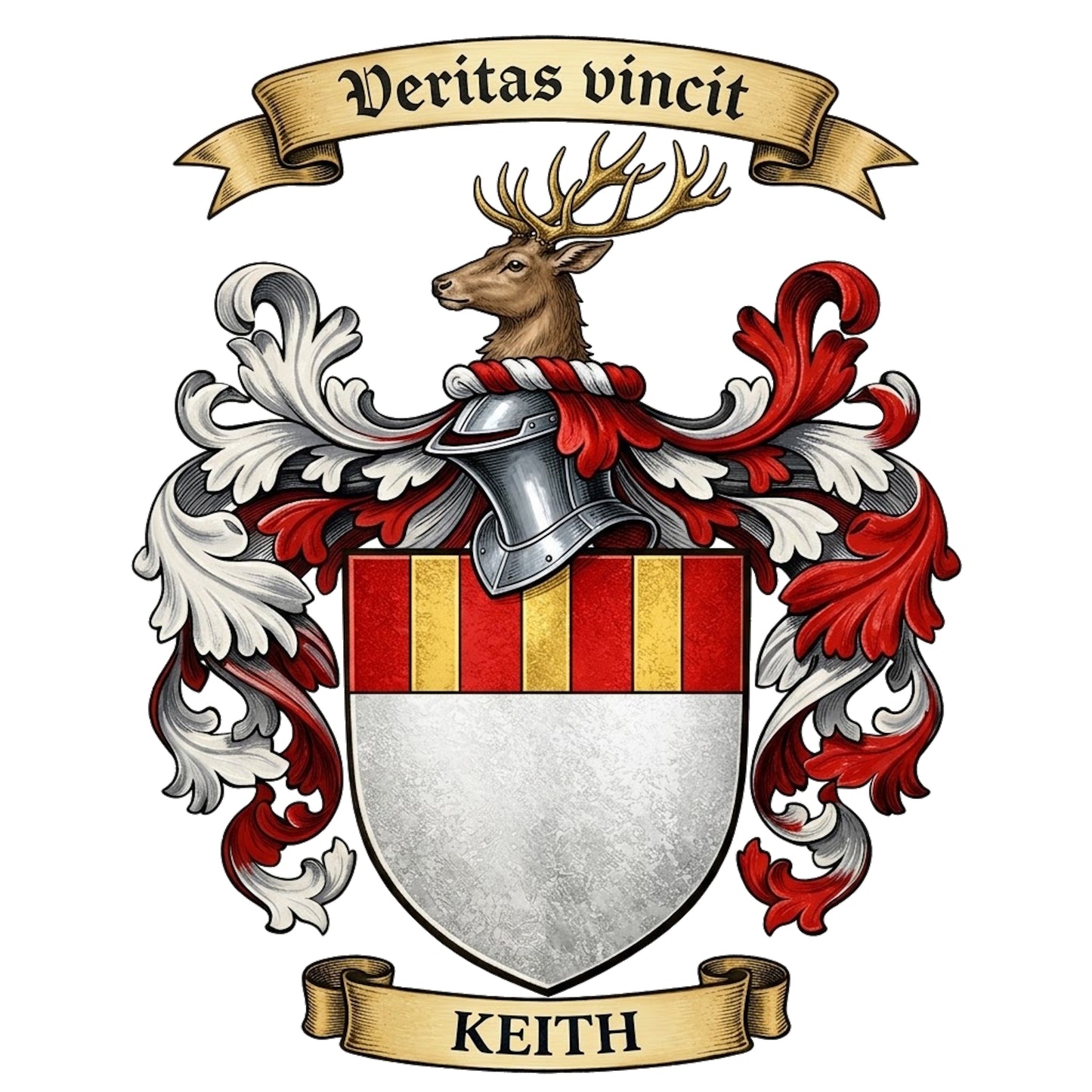 The Keith Family Coat of Arms digital download: Includes Color PNG, B&W PNG, and SVG vector files