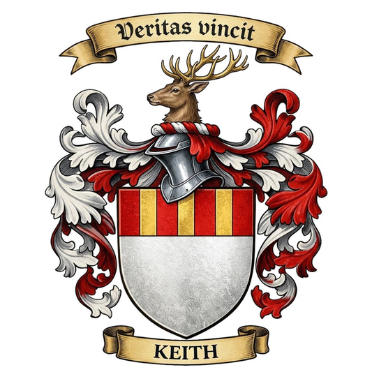 The Keith Family Coat of Arms digital download: Includes Color PNG, B&W PNG, and SVG vector files