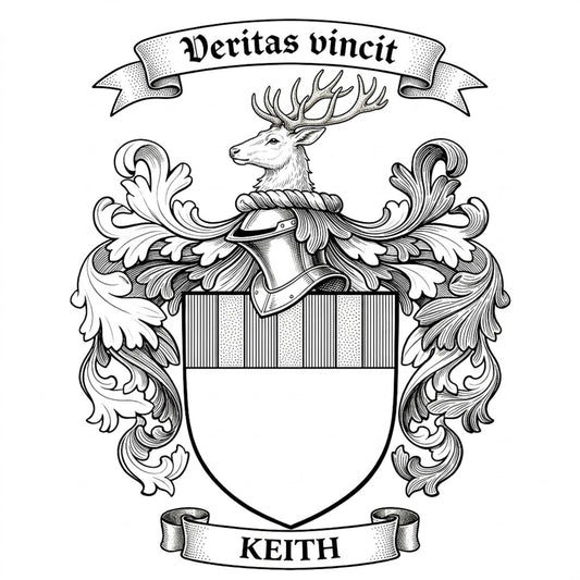 The Keith Family Coat of Arms digital download: Includes Color PNG, B&W PNG, and SVG vector files