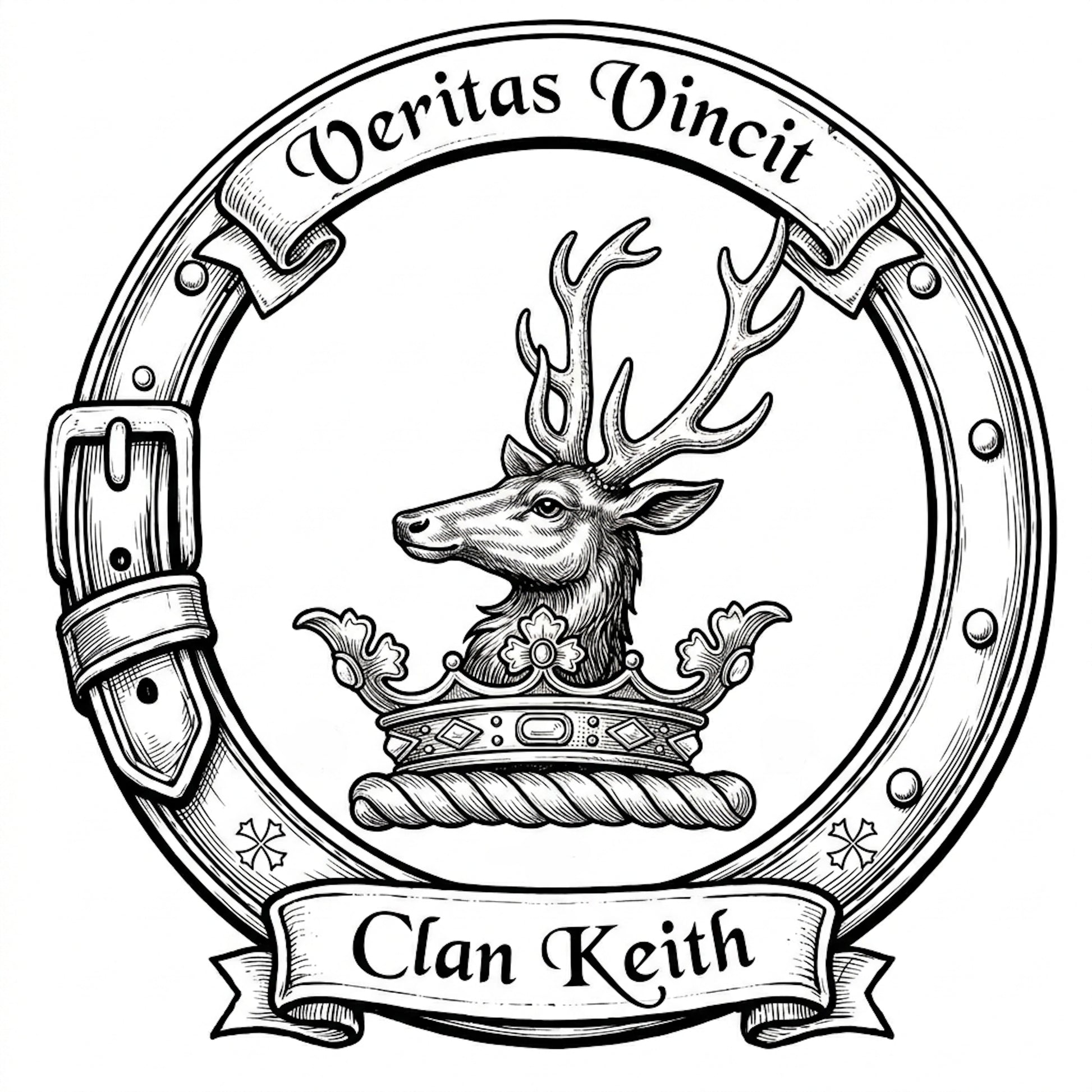 Clan Keith Crest digital download: Includes Color PNG, B&W PNG, and SVG vector files