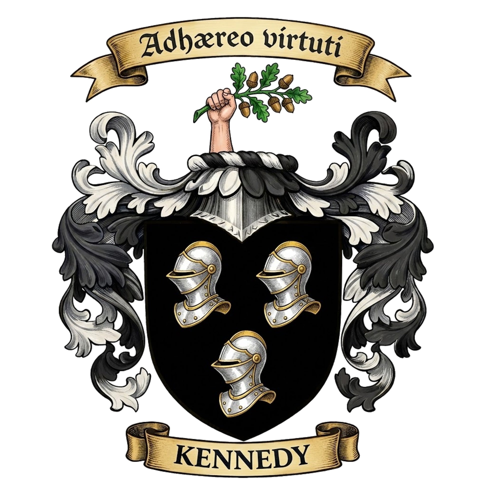 The Kennedy Family Coat of Arms digital download: Includes Color PNG, B&W PNG, and SVG vector files