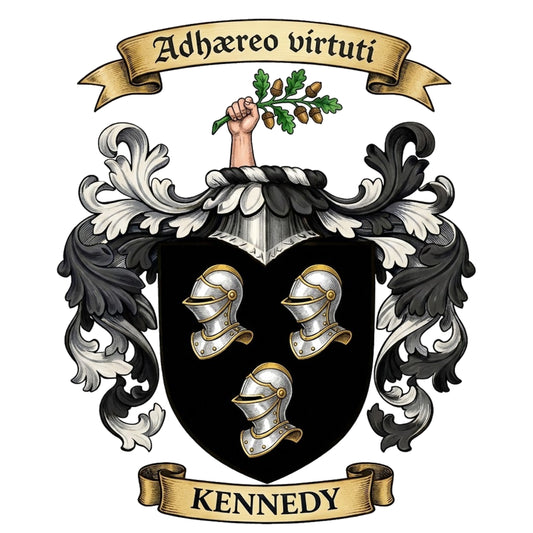 The Kennedy Family Coat of Arms digital download: Includes Color PNG, B&W PNG, and SVG vector files