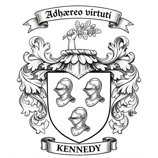 The Kennedy Family Coat of Arms digital download: Includes Color PNG, B&W PNG, and SVG vector files