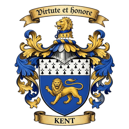 The Kent Family Coat of Arms digital download: Includes Color PNG, B&W PNG, and SVG vector files