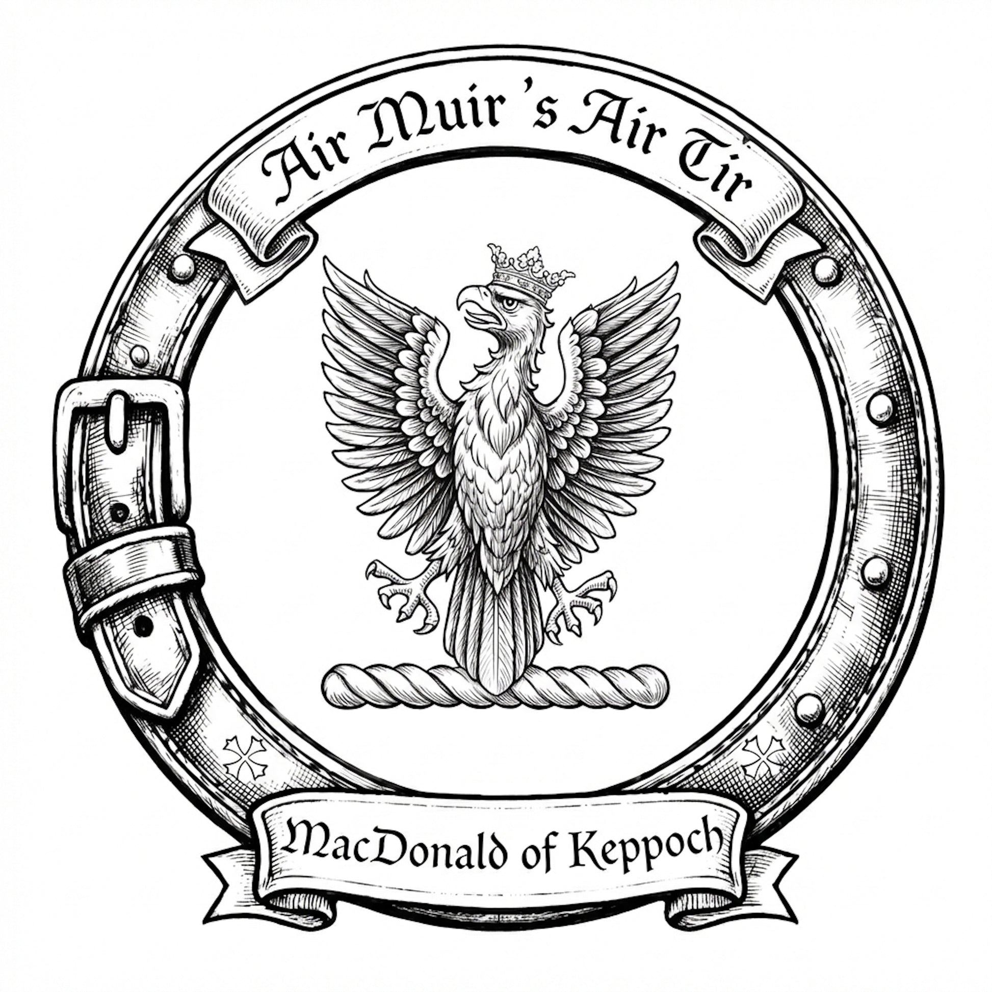 Clan MacDonald of Keppoch Crest digital download: Includes Color PNG, B&W PNG, and SVG vector files