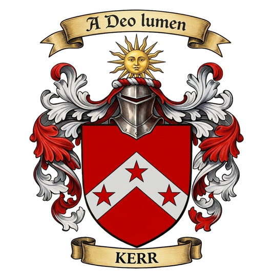The Kerr Family Coat of Arms digital download: Includes Color PNG, B&W PNG, and SVG vector files