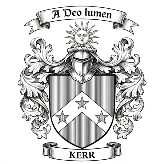 The Kerr Family Coat of Arms digital download: Includes Color PNG, B&W PNG, and SVG vector files