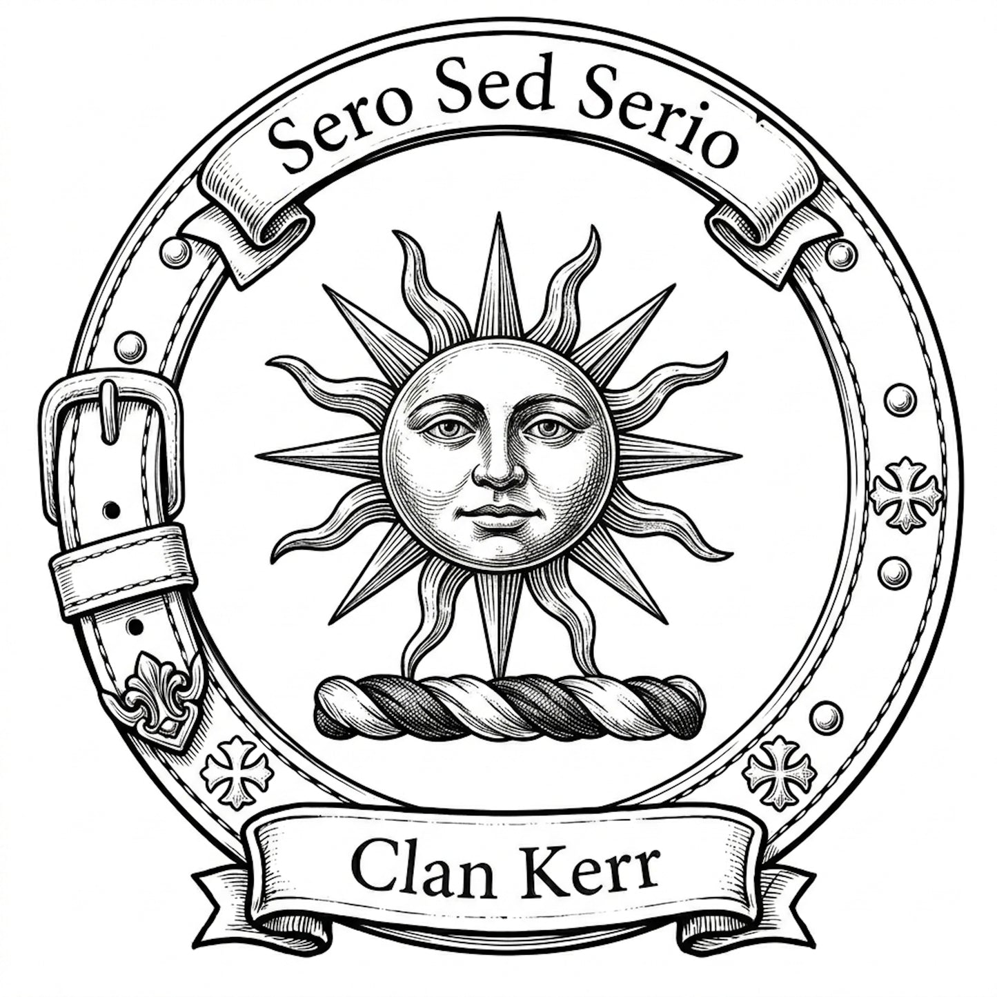 Clan Kerr Crest digital download: Includes Color PNG, B&W PNG, and SVG vector files