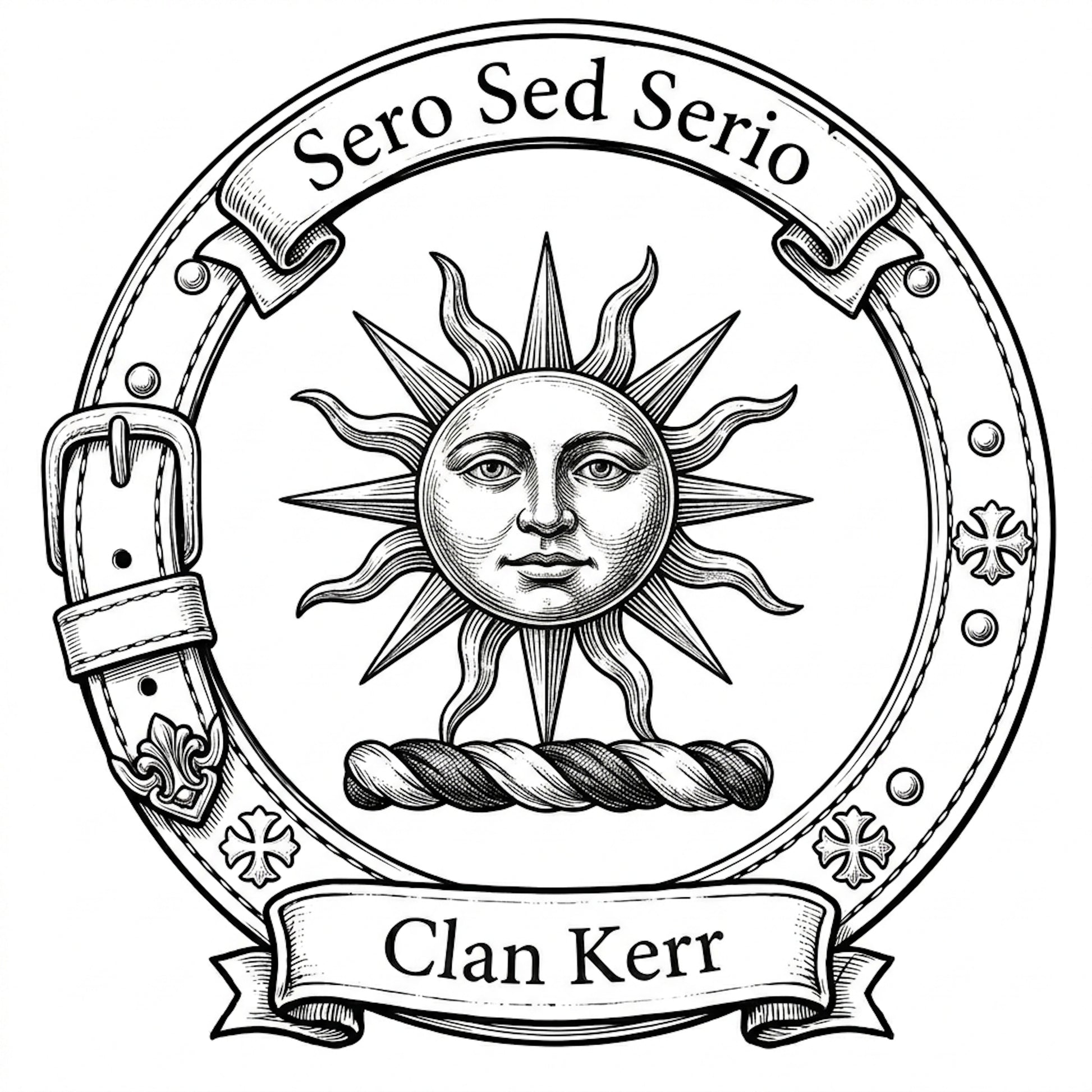 Clan Kerr Crest digital download: Includes Color PNG, B&W PNG, and SVG vector files