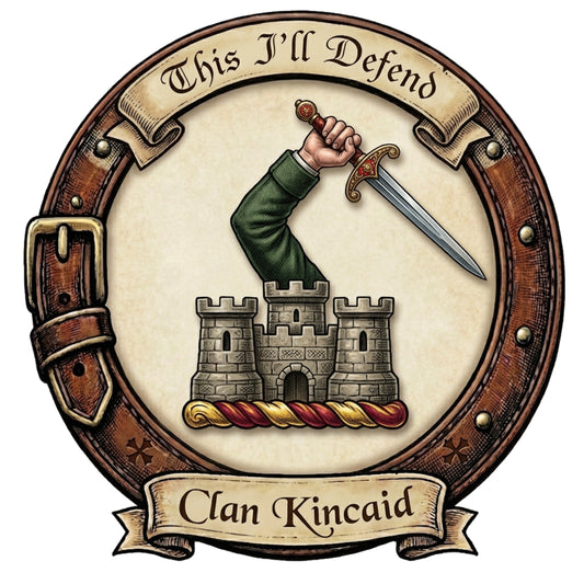 Clan Kincaid Crest digital download: Includes Color PNG, B&W PNG, and SVG vector files