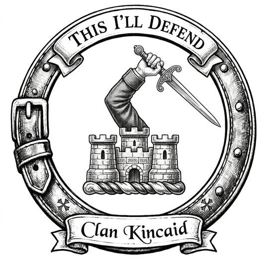 Clan Kincaid Crest digital download: Includes Color PNG, B&W PNG, and SVG vector files
