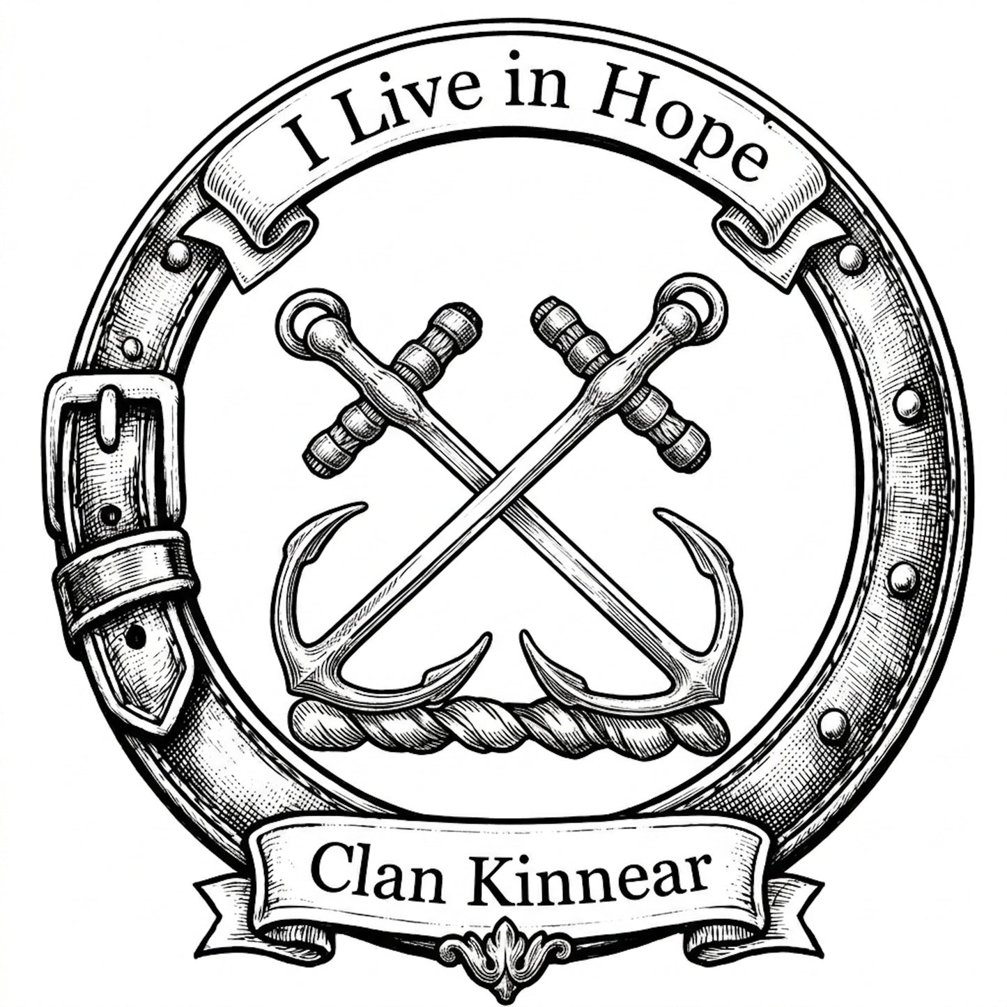 Clan Kinnear Crest digital download: Includes Color PNG, B&W PNG, and SVG vector files