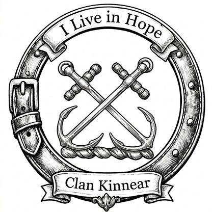 Clan Kinnear Crest digital download: Includes Color PNG, B&W PNG, and SVG vector files