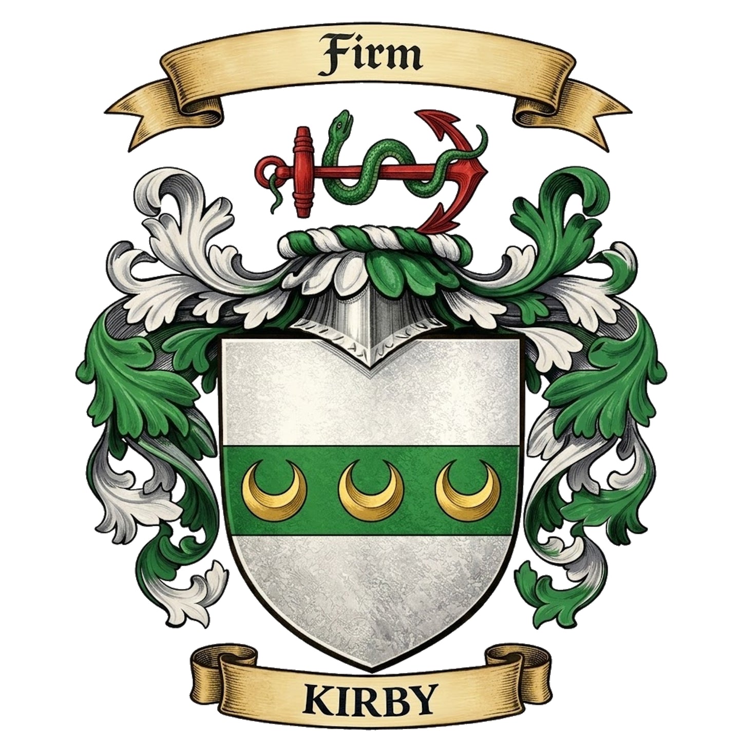 The Kirby Family Coat of Arms digital download: Includes Color PNG, B&W PNG, and SVG vector files