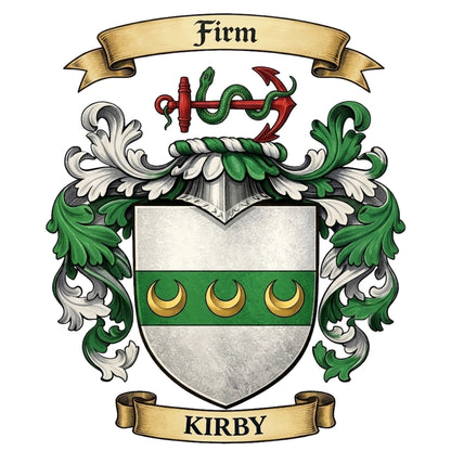 The Kirby Family Coat of Arms digital download: Includes Color PNG, B&W PNG, and SVG vector files