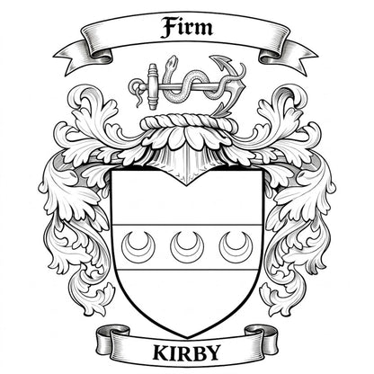 The Kirby Family Coat of Arms digital download: Includes Color PNG, B&W PNG, and SVG vector files