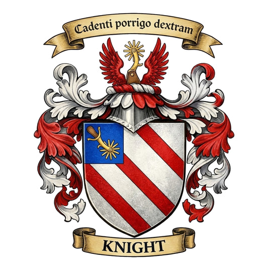 The Knight Family Coat of Arms digital download: Includes Color PNG, B&W PNG, and SVG vector files