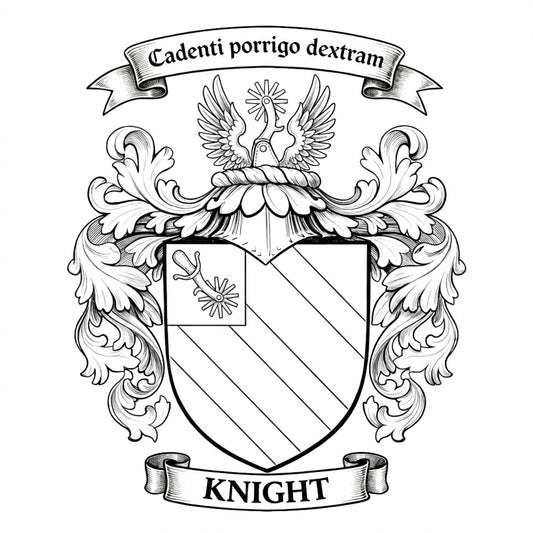 The Knight Family Coat of Arms digital download: Includes Color PNG, B&W PNG, and SVG vector files