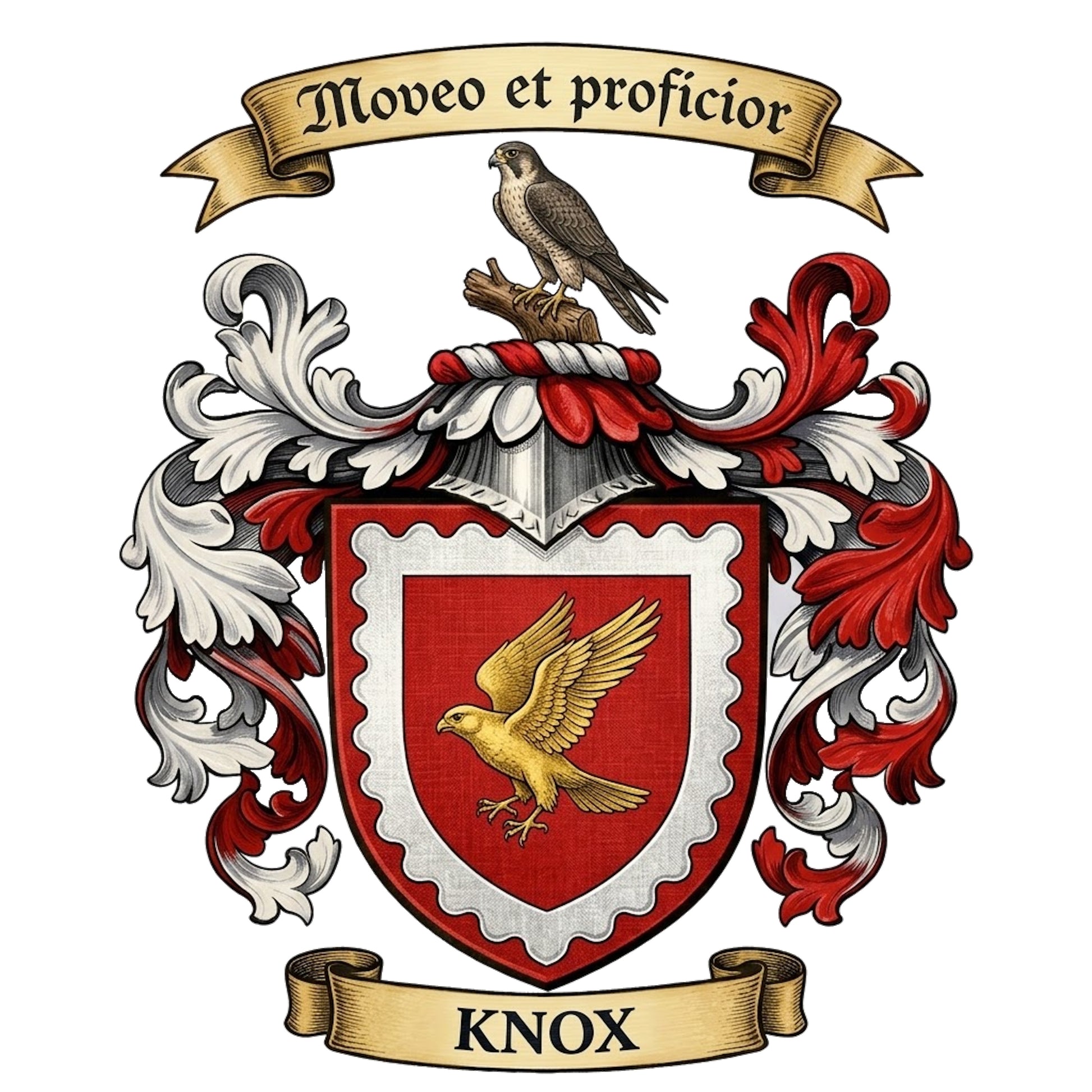 The Knox Family Coat of Arms digital download: Includes Color PNG, B&W PNG, and SVG vector files