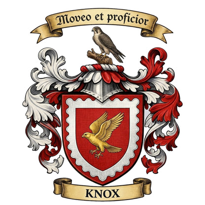 The Knox Family Coat of Arms digital download: Includes Color PNG, B&W PNG, and SVG vector files