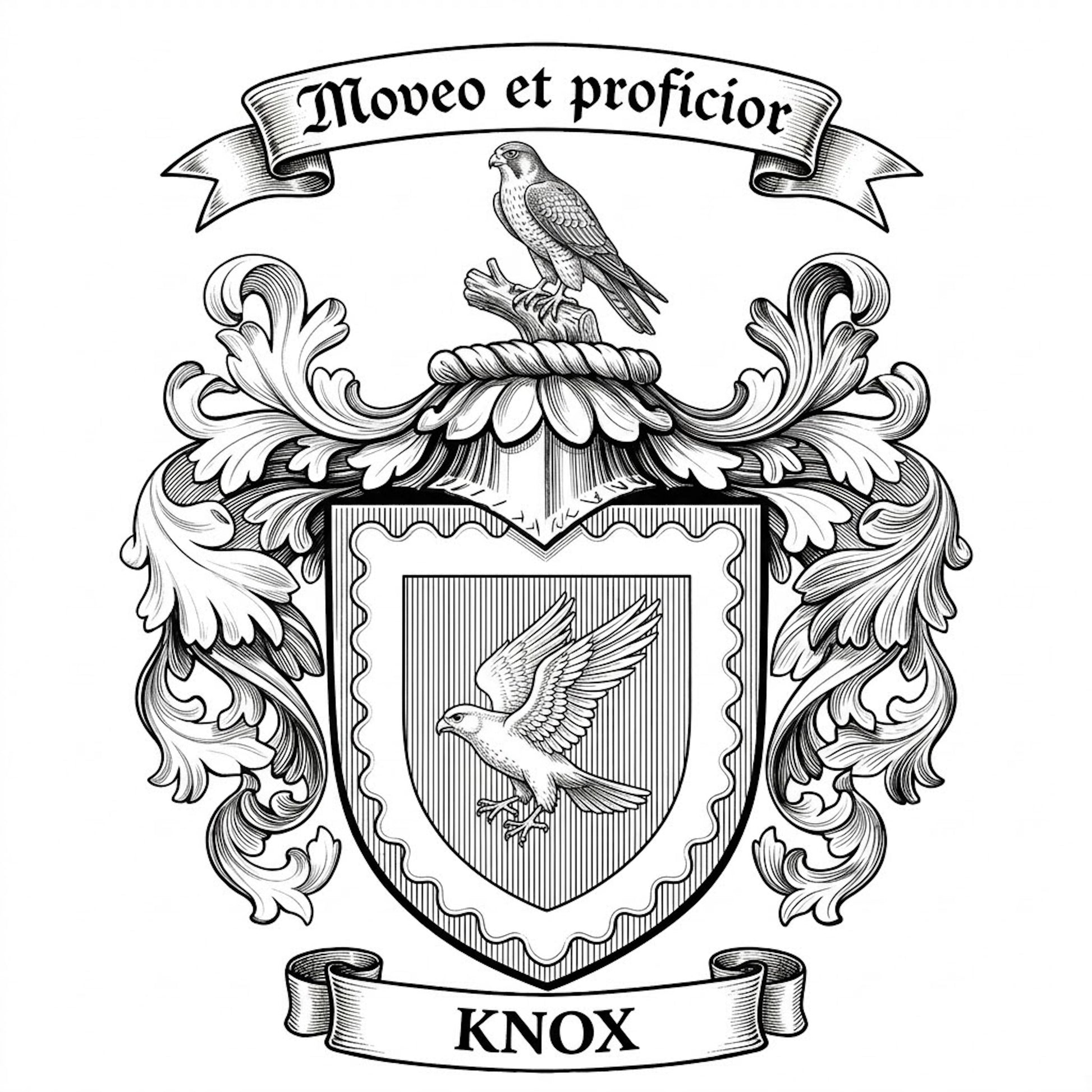The Knox Family Coat of Arms digital download: Includes Color PNG, B&W PNG, and SVG vector files