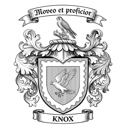 The Knox Family Coat of Arms digital download: Includes Color PNG, B&W PNG, and SVG vector files