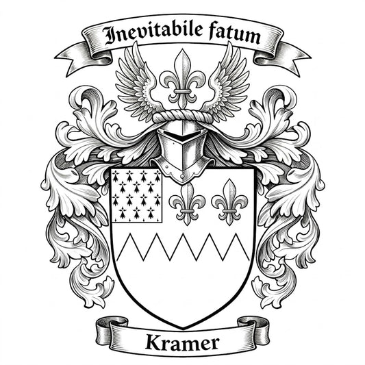 The Kramer Family Coat of Arms digital download: Includes Color PNG, B&W PNG, and SVG vector files
