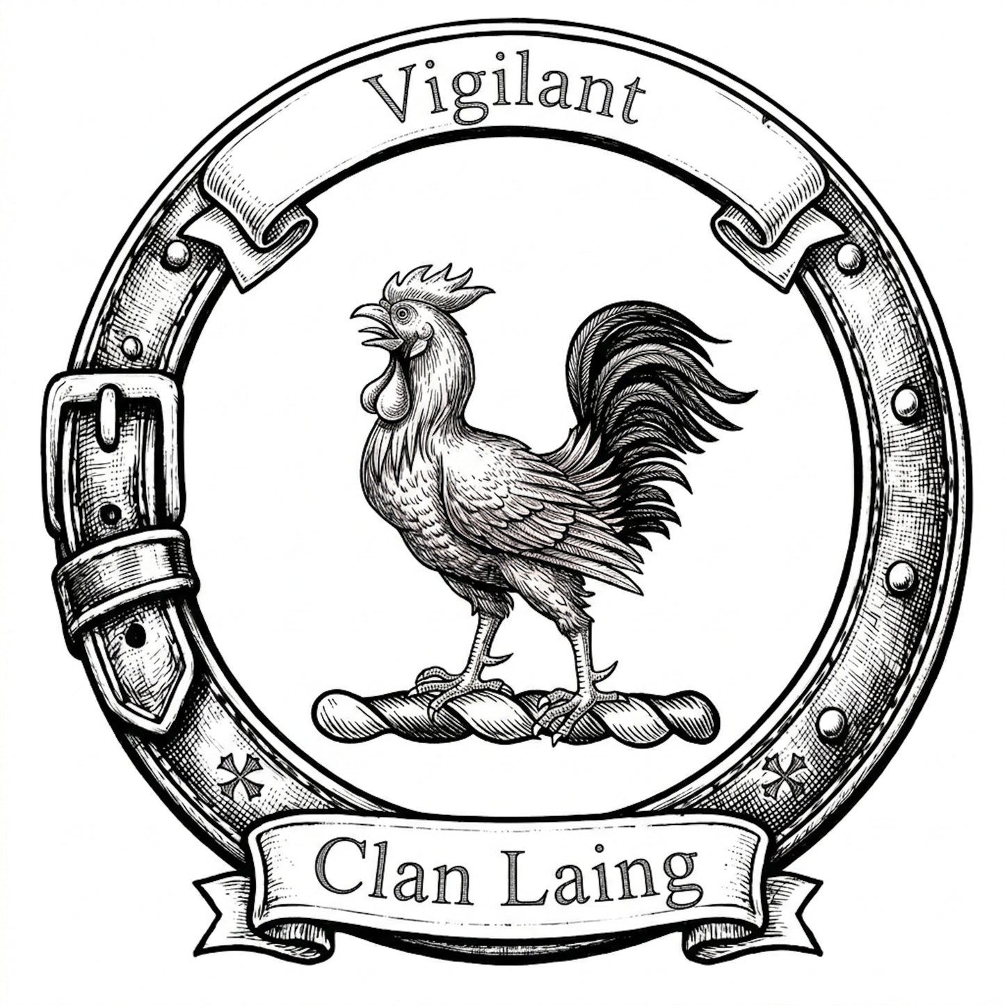 Clan Laing Crest digital download: Includes Color PNG, B&W PNG, and SVG vector files