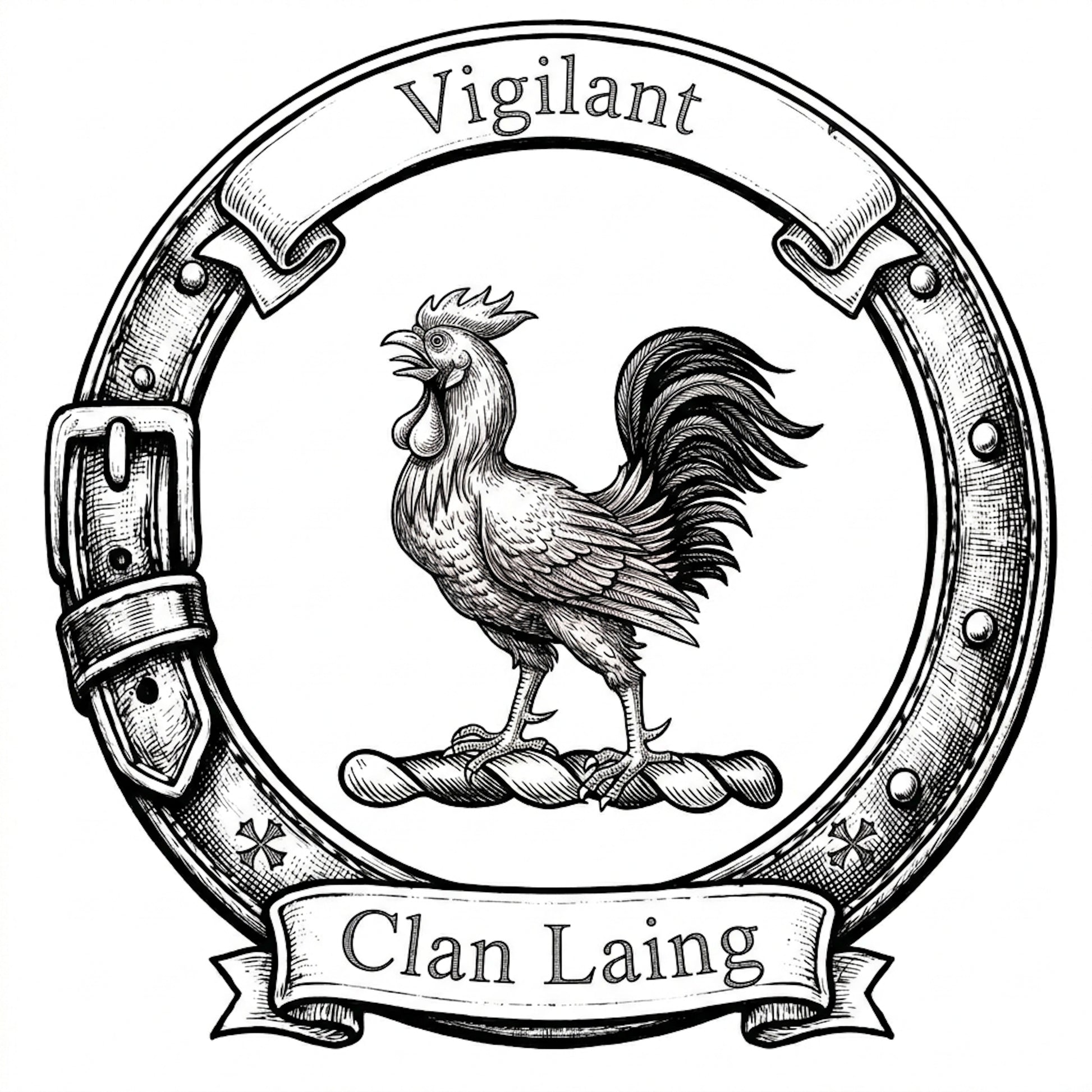Clan Laing Crest digital download: Includes Color PNG, B&W PNG, and SVG vector files
