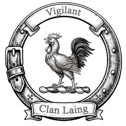 Clan Laing Crest digital download: Includes Color PNG, B&W PNG, and SVG vector files