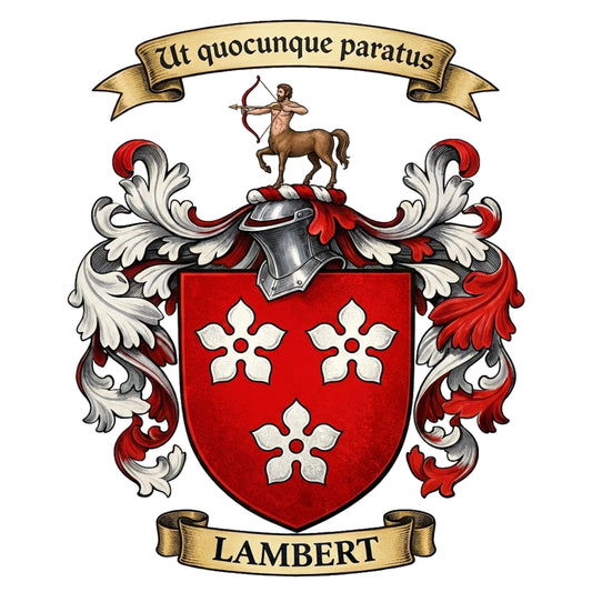 The Lambert Family Coat of Arms digital download: Includes Color PNG, B&W PNG, and SVG vector files