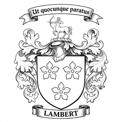 The Lambert Family Coat of Arms digital download: Includes Color PNG, B&W PNG, and SVG vector files