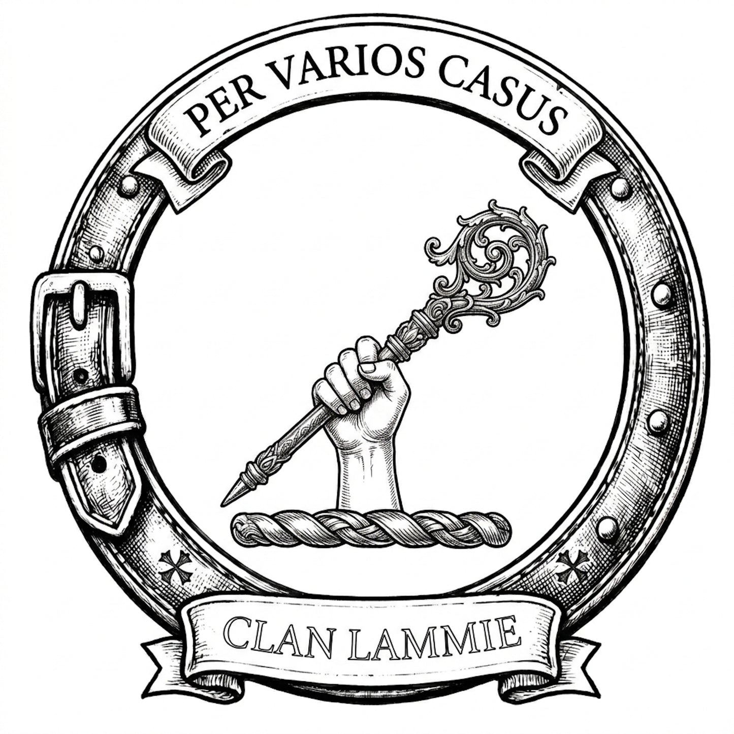 Clan Lammie Crest digital download: Includes Color PNG, B&W PNG, and SVG vector files