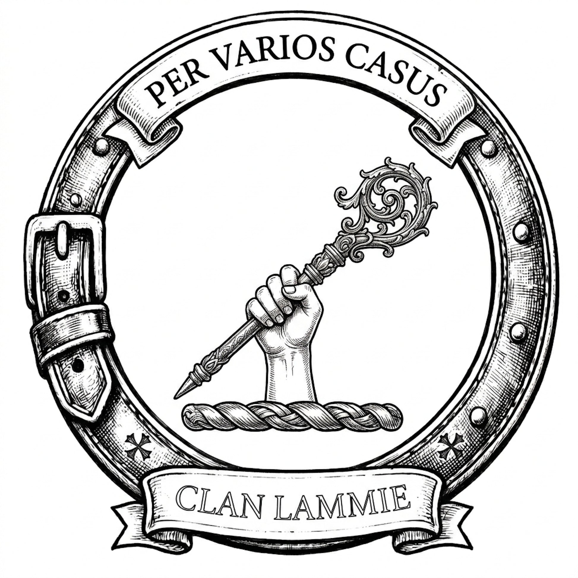 Clan Lammie Crest digital download: Includes Color PNG, B&W PNG, and SVG vector files
