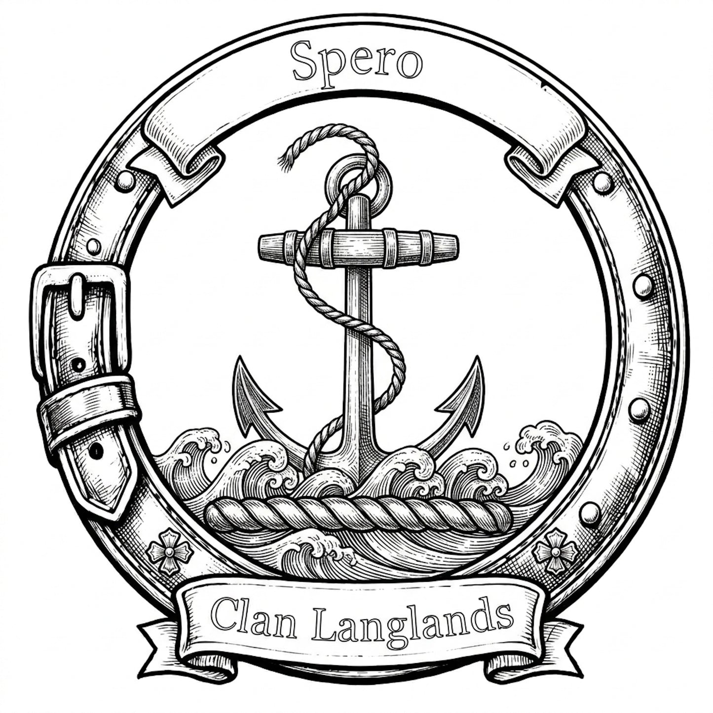 Clan Langlands Crest digital download: Includes Color PNG, B&W PNG, and SVG vector files