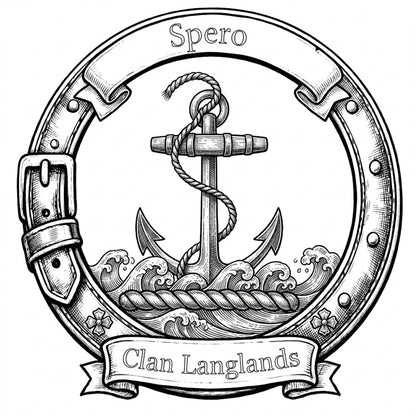 Clan Langlands Crest digital download: Includes Color PNG, B&W PNG, and SVG vector files