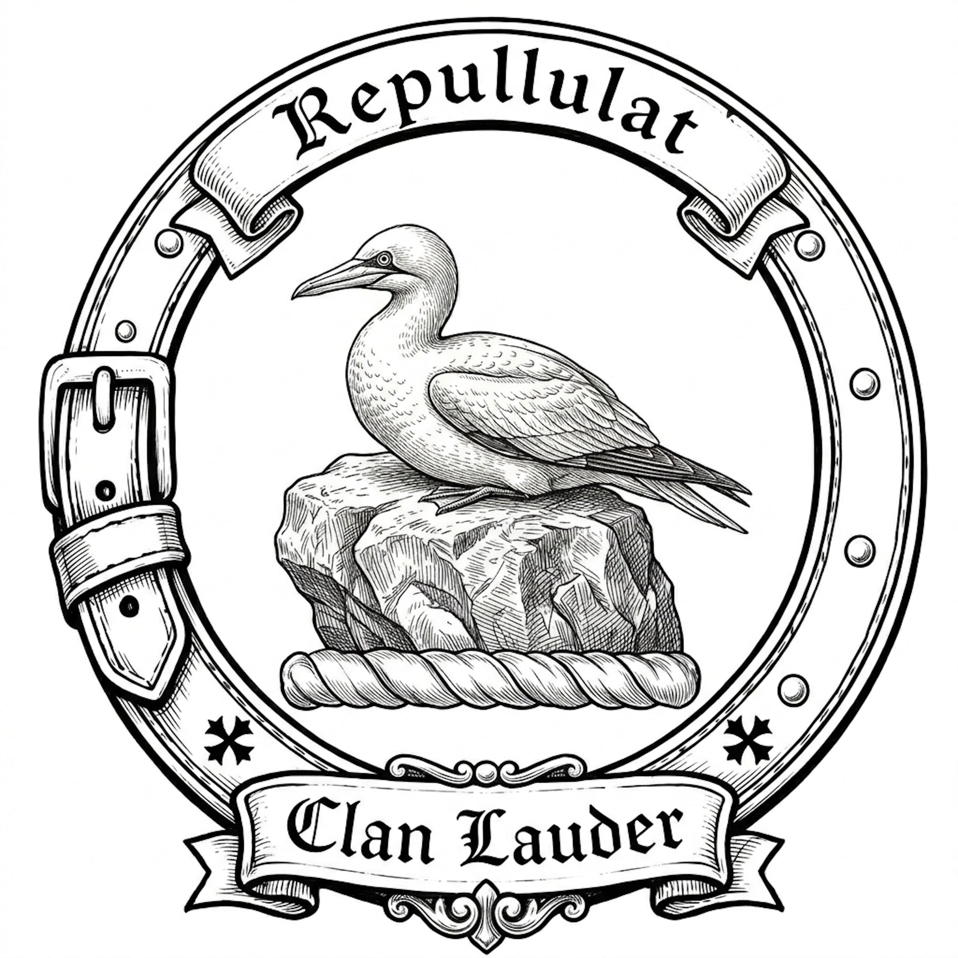 Clan Lauder Crest digital download: Includes Color PNG, B&W PNG, and SVG vector files