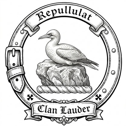 Clan Lauder Crest digital download: Includes Color PNG, B&W PNG, and SVG vector files