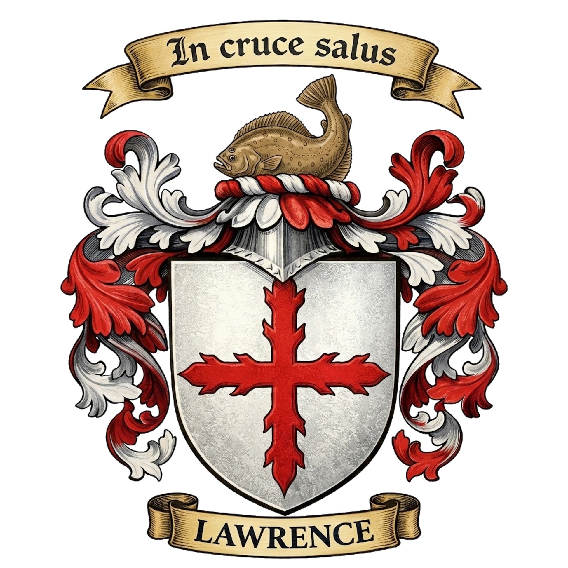 The Lawrence Family Coat of Arms digital download: Includes Color PNG, B&W PNG, and SVG vector files