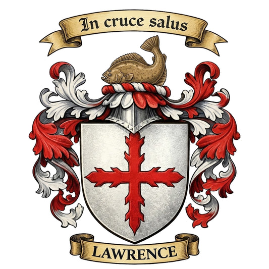 The Lawrence Family Coat of Arms digital download: Includes Color PNG, B&W PNG, and SVG vector files