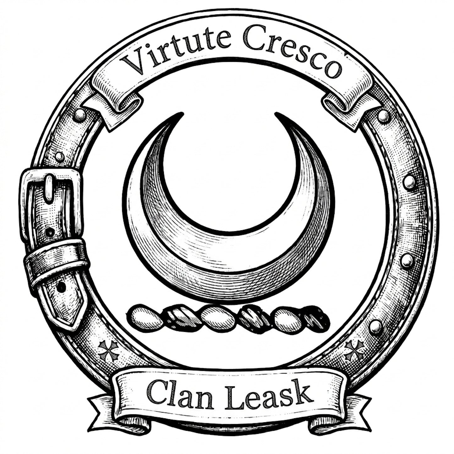 Clan Leask Crest digital download: Includes Color PNG, B&W PNG, and SVG vector files